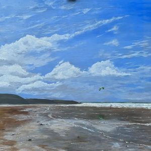 Kite surfer on Newgale Beach Kite surfer on Newgale Beach